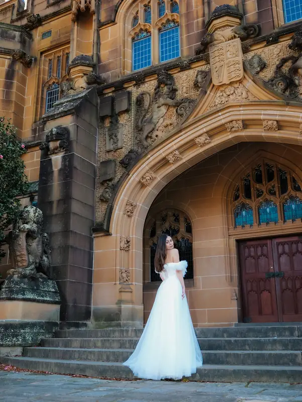 Editorial portrait outside a heritage building