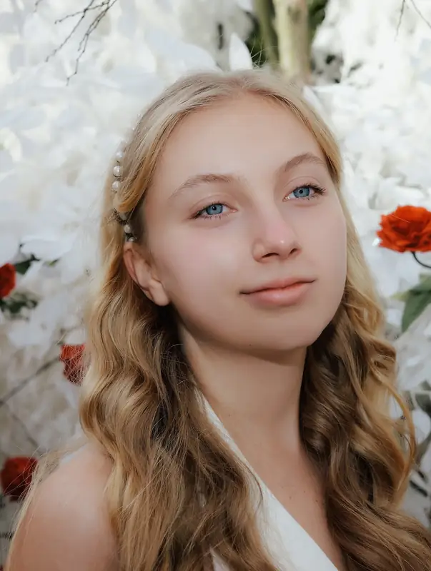 Close editorial beauty portrait